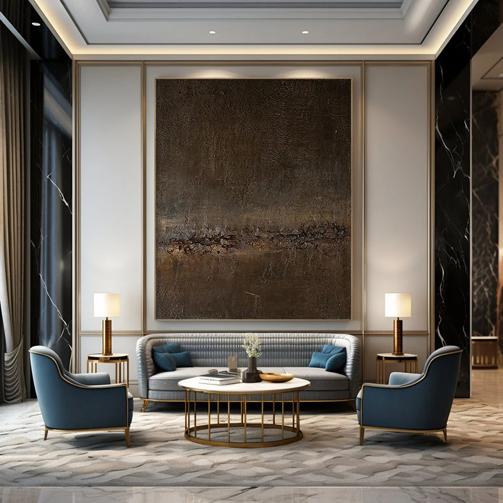 Giga - Sized Hand - Painted Textured Custom Abstract Gem for Dining Room and Bar DTP057