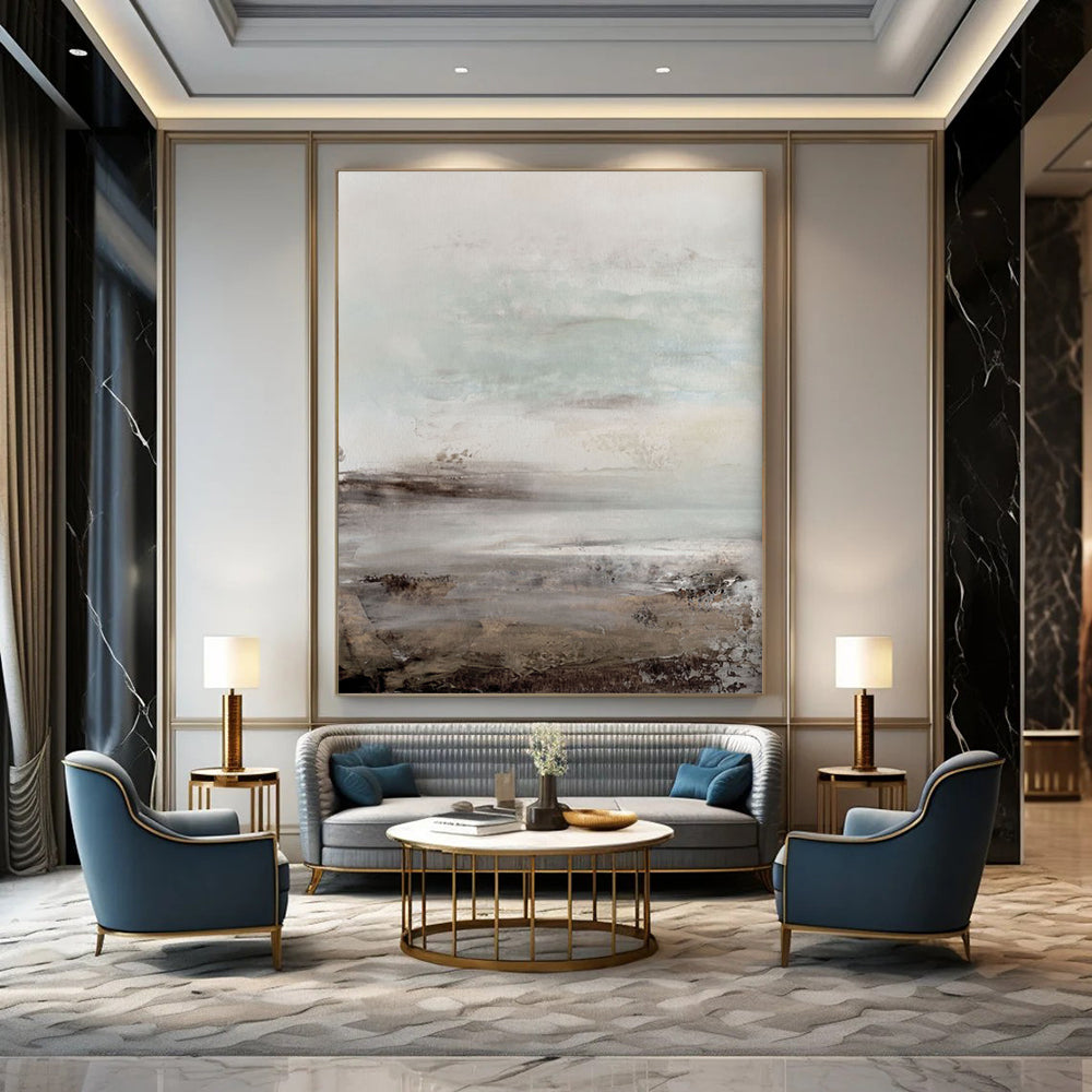 Ridged Textures: Super - Sized Custom Abstract Canvas for Entryway and Hotel DTP153