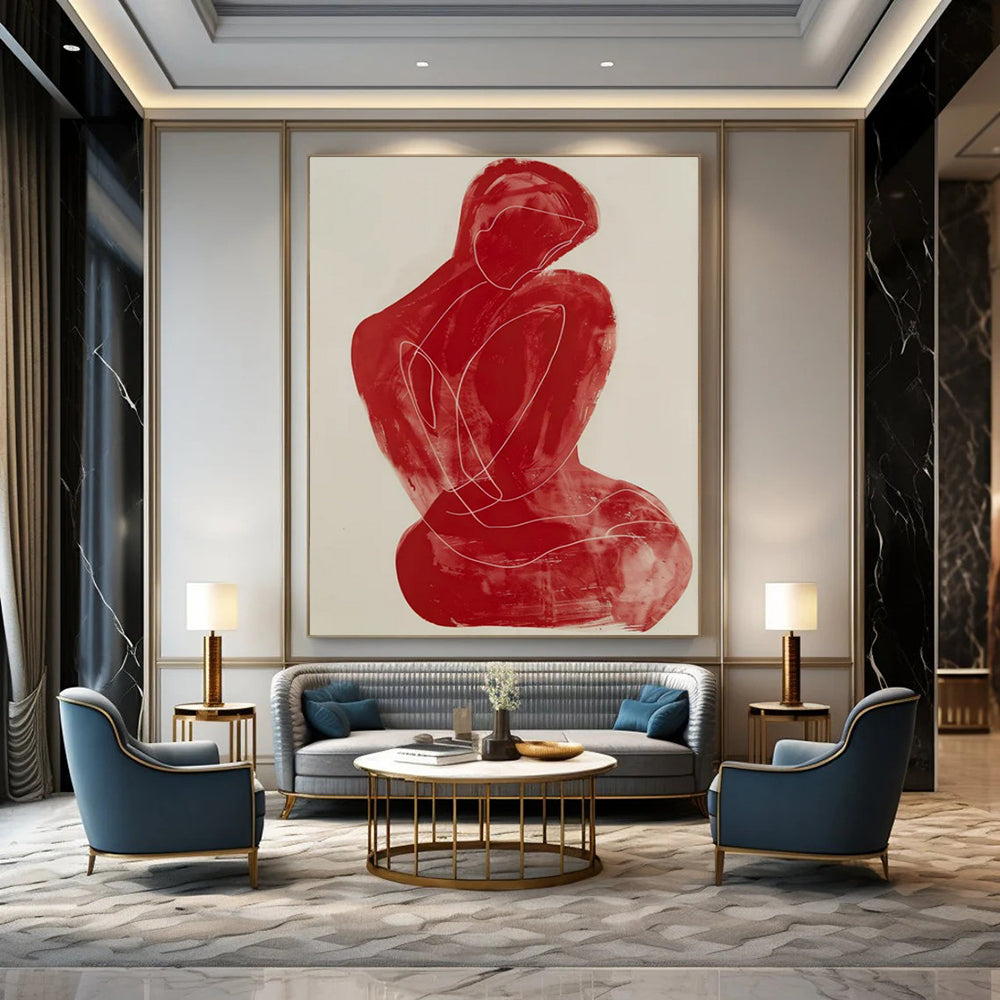 Large-Scale Hand-Painted Abstract Art for Hotel Lobby & Event Hall LargeART2228