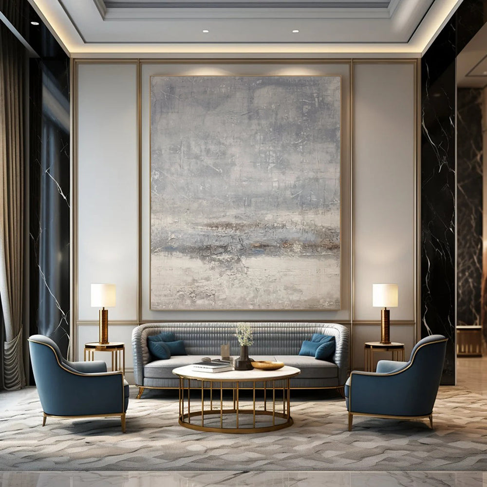 Immense - Scale Hand - Painted Custom Abstract Artwork for Bedroom and Entryway DTP058