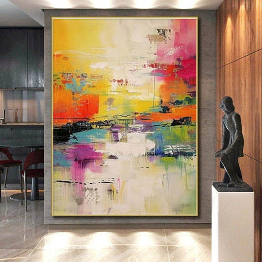 Large Custom Abstract Wall Art for Family Room Gallery Wall