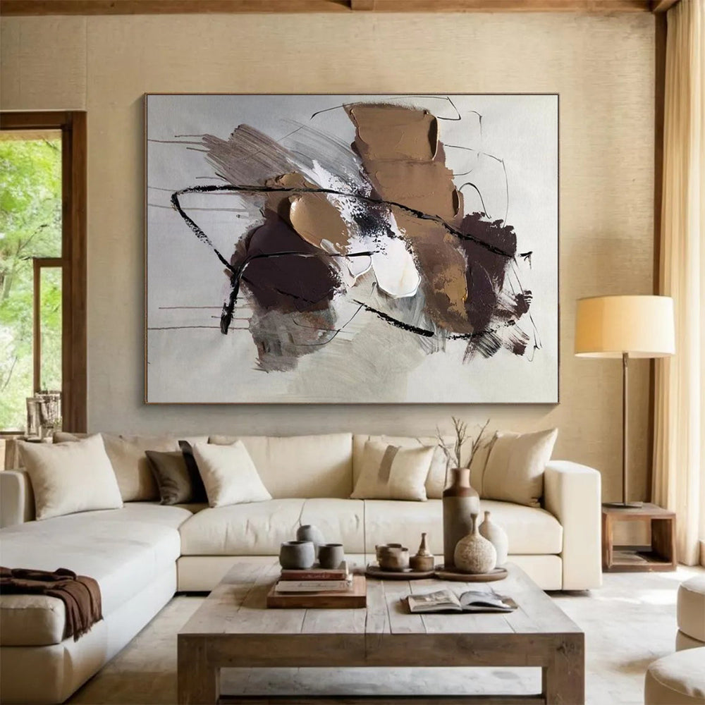 Large-Scale Modern Abstract Art for Attic Living Space Character Building