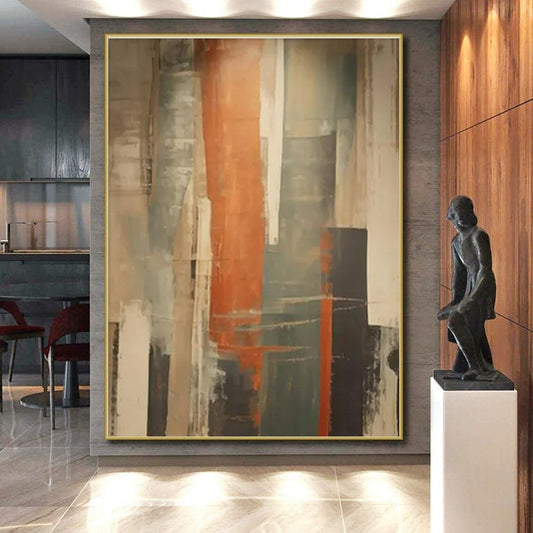 Contemporary Giant Abstract Painting for Master Bedroom Statement Wall