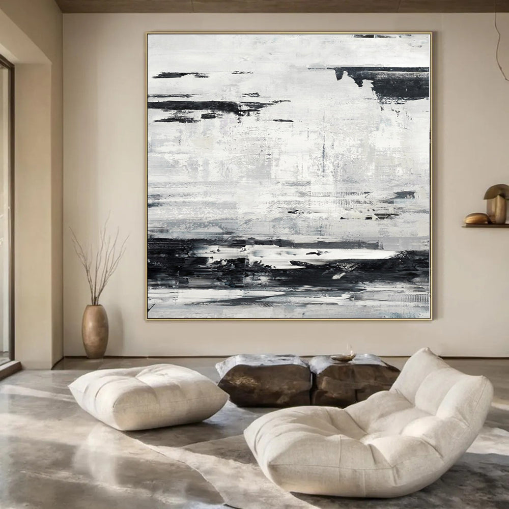 Huge Hand-Painted Contemporary Abstract Canvas for Dining Room Ceilings