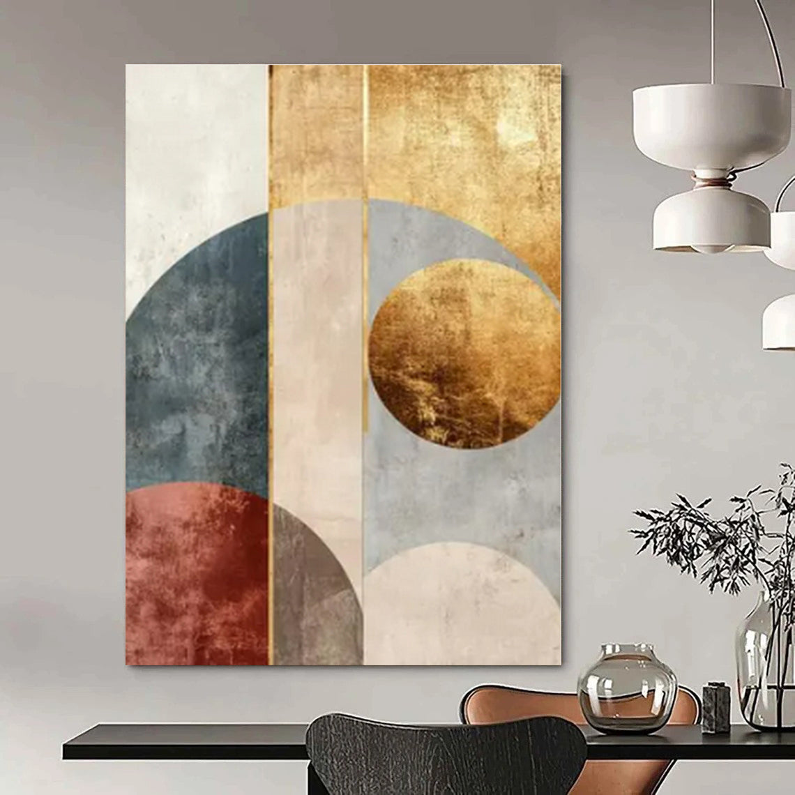 Rustic Retreat Hand-Painted Abstract Wall Decor for Country Bedrooms