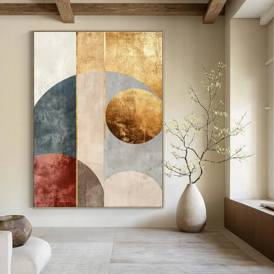 Rustic Retreat Hand-Painted Abstract Wall Decor for Country Bedrooms