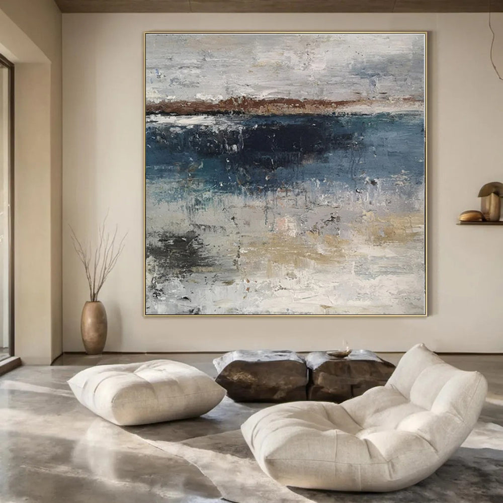 Custom Hand-Painted Abstract Mural for Office Marketing Departments