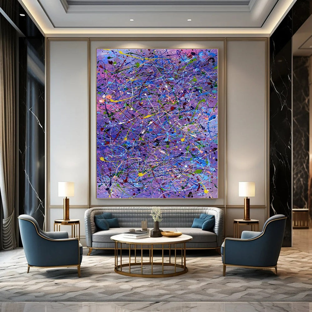 Oversized Custom Hand-Painted Abstract Art for Office Human Resources Areas