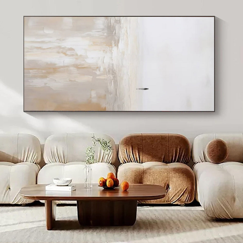 Oversized Custom Hand-Painted Abstract Mural for Office Rooftop Lounges