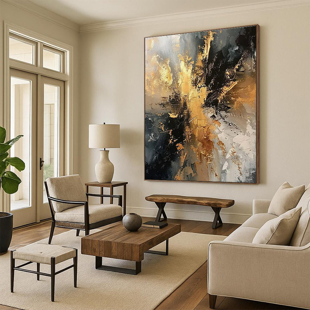Large-Scale Modern Abstract Wall Decor for Senior Living Facility Common Areas