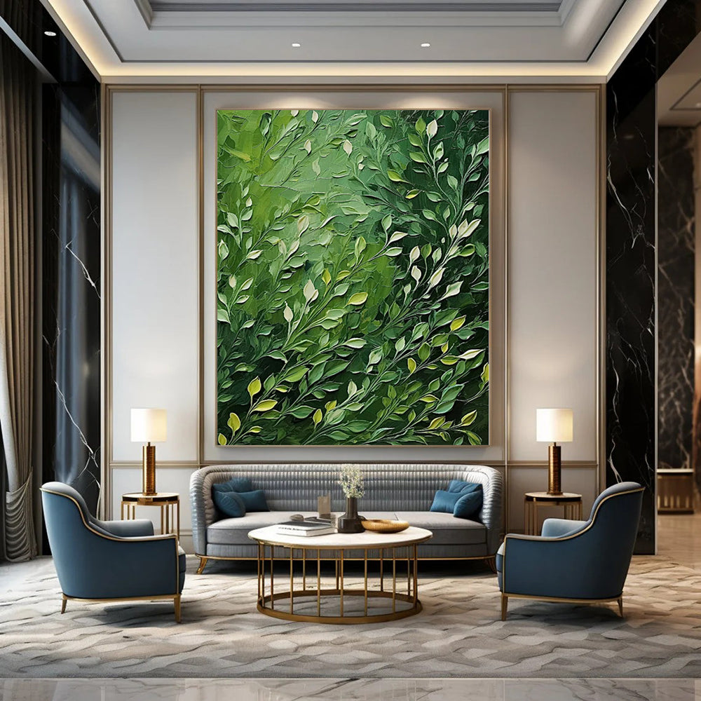 Grand Abstract Painting for Kids' Treehouse Interiors - Hand-Painted Mixed Media
