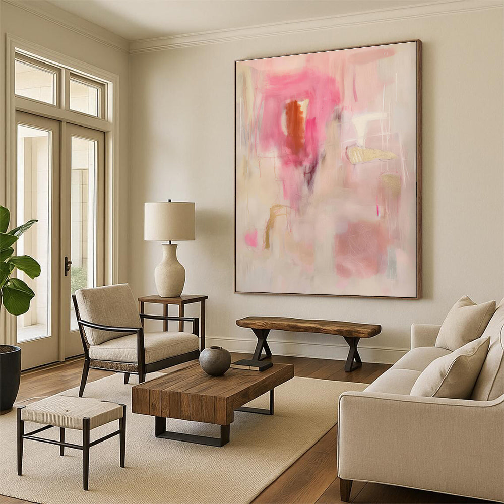 Vast Custom Abstract Canvas for Nursery Crib Feature Wall
