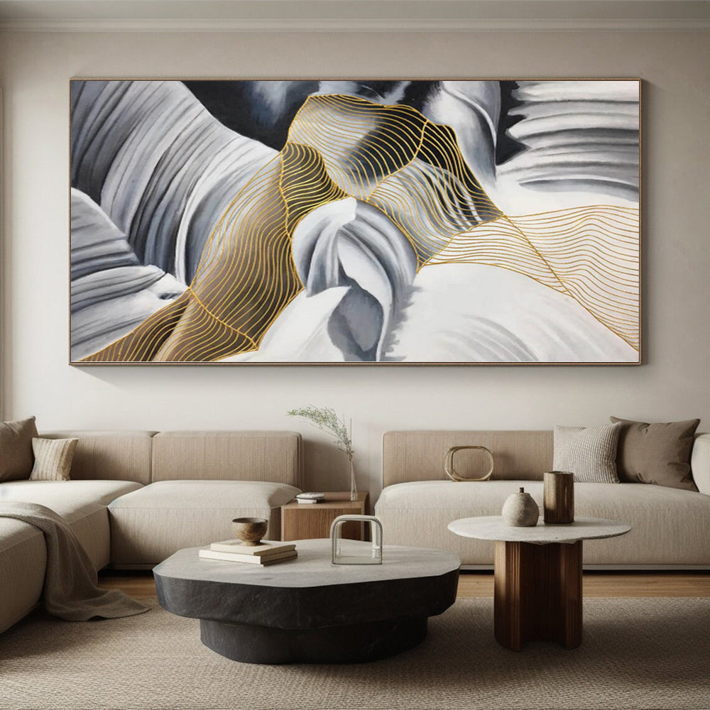 Giant Hand-Painted Abstract Canvas for Nursery Mobile and Crib Bedding Wall