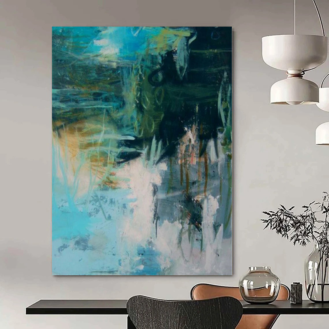 Monumental Abstract Painting for Loft Mezzanine Spaces - Commissioned Oil on Canvas