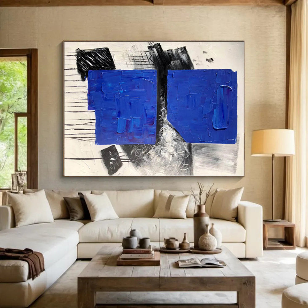 Oversized Custom Abstract Painting for Home Wine Cellar Barrel Racking and Tasting Areas