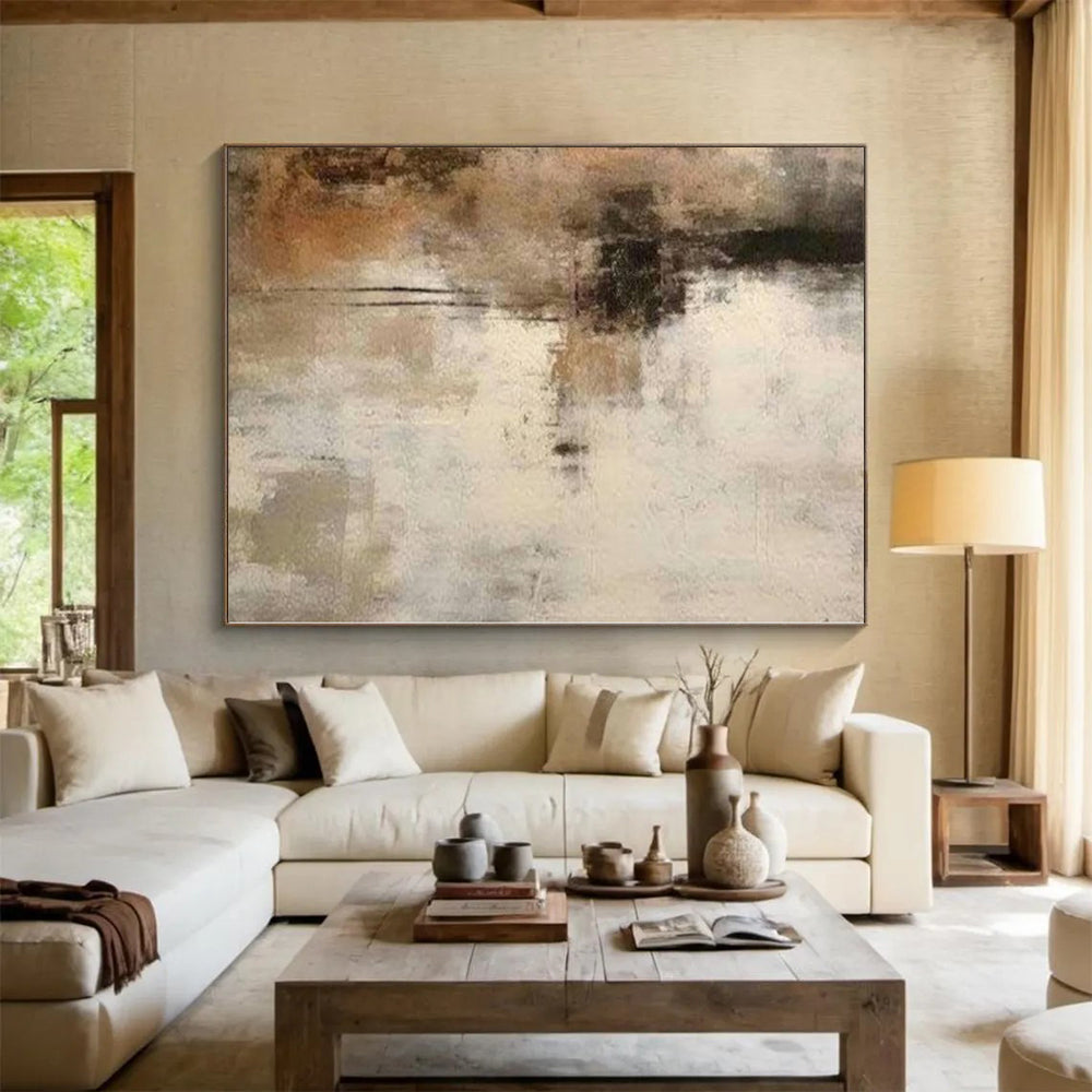 Giant Hand-Painted Abstract Art for Basement Entertainment Areas