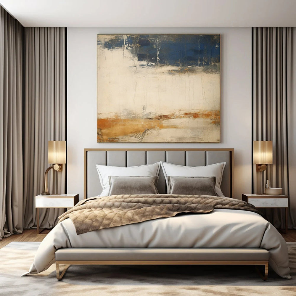 Hand-Painted Bespoke Abstract Canvas for Bedroom and Hotel Suite