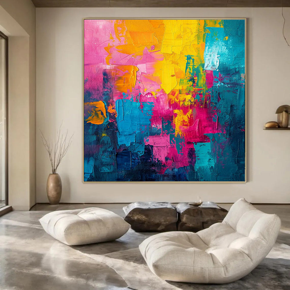 Giant Hand-Painted Contemporary Abstract Art for Villa Home Offices