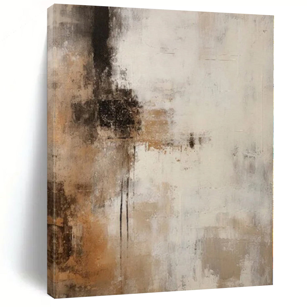 Zen Garden-Inspired Hand-Painted Abstract Canvas for Serene Dining Rooms