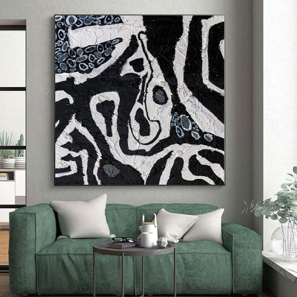 Giant Abstract Art Deco Mural - Commissioned Mixed Media for Boutique Hotel Suites