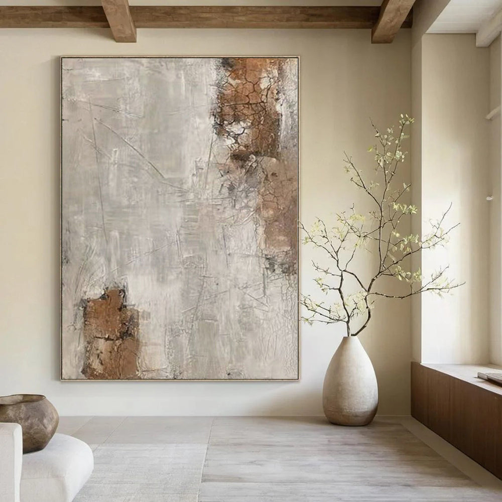 Giant Hand-Painted Abstract Wall Art for Yoga Studio Spaces