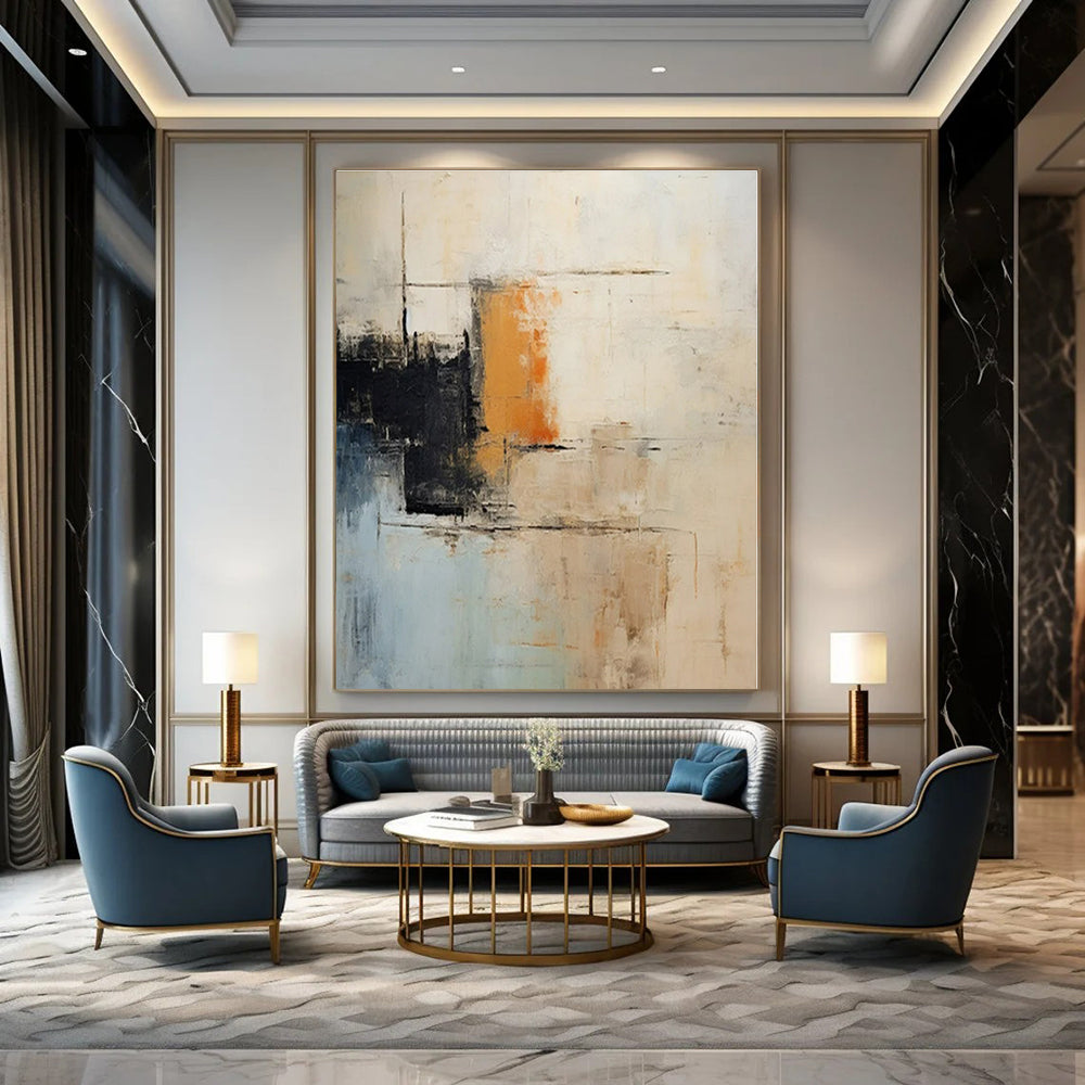 Hand-Painted Bespoke Abstract Art for Dining Room and Hallway