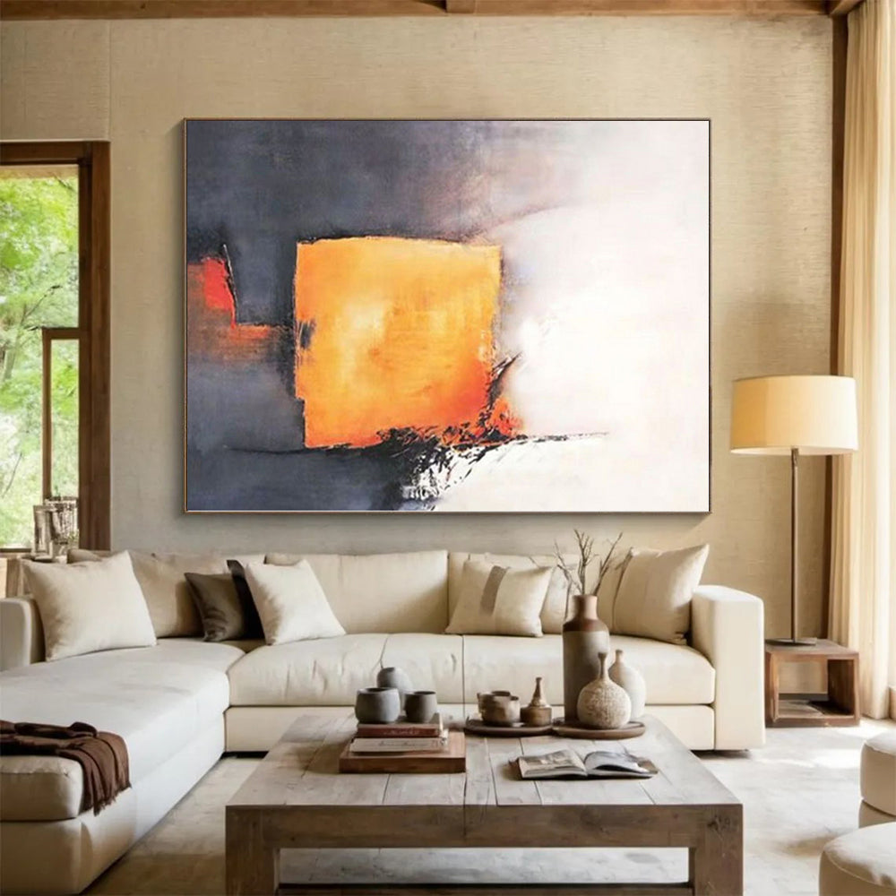 Large-Scale Custom Hand-Painted Abstract Canvas for Nursery Crib Feature Wall LargeART0591
