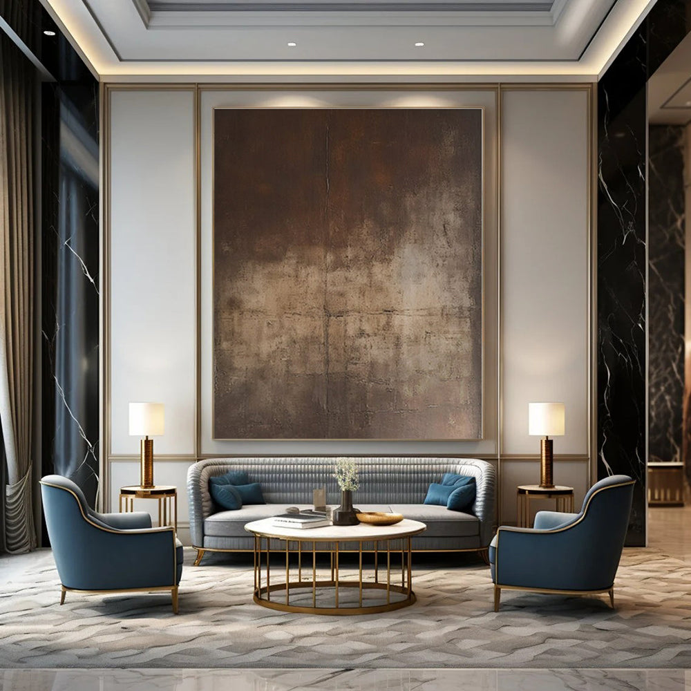 Oversized Custom Hand-Painted Abstract Art for Dining Room and Hallway