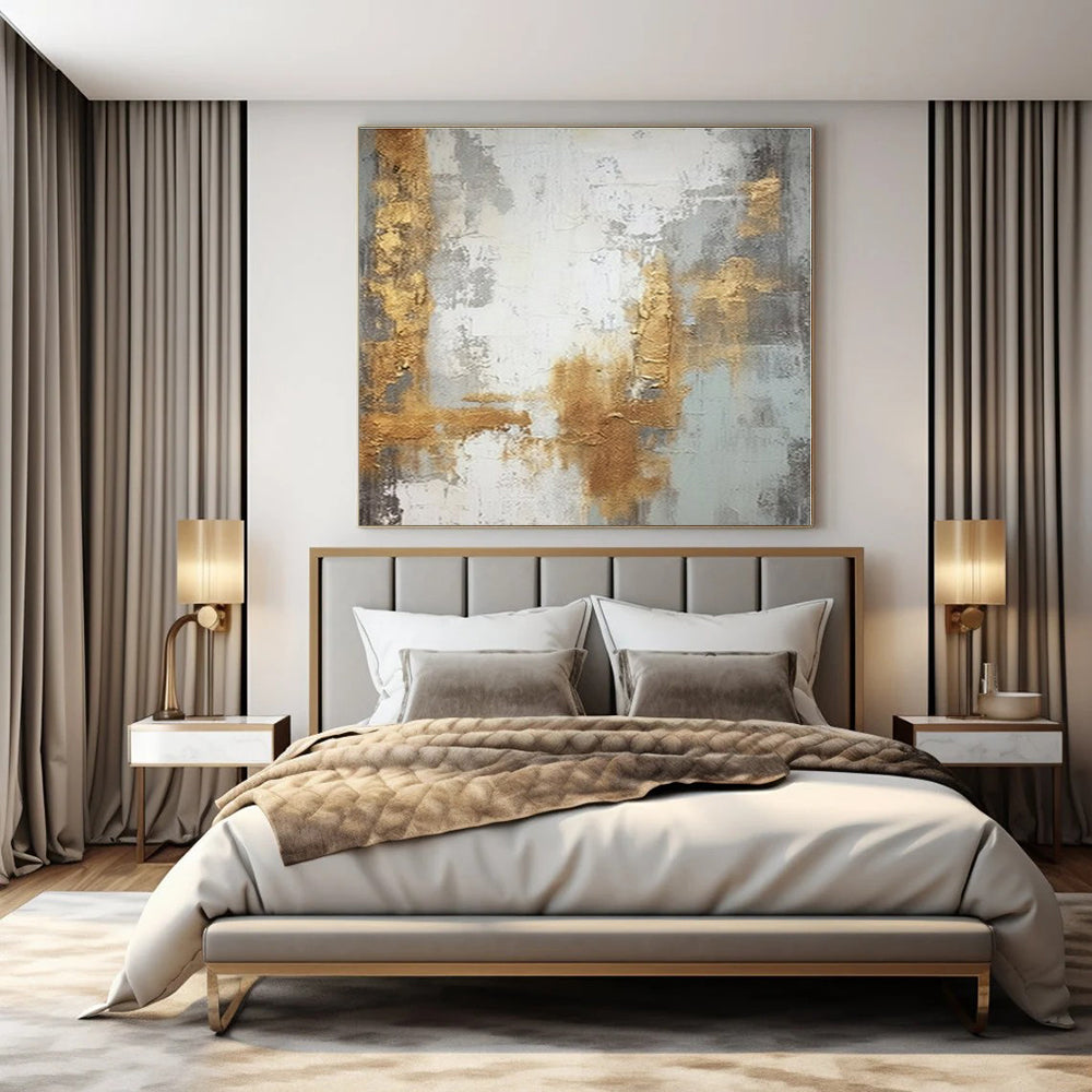 Oversized Hand-Painted Contemporary Abstract Mural for Office Collaboration Spaces