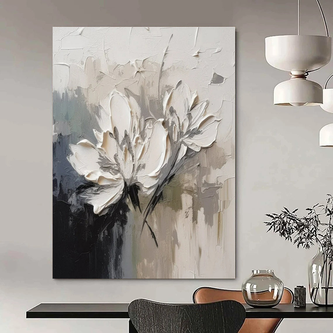 Custom Hand-Painted Abstract Mural for Living Room and Entryway