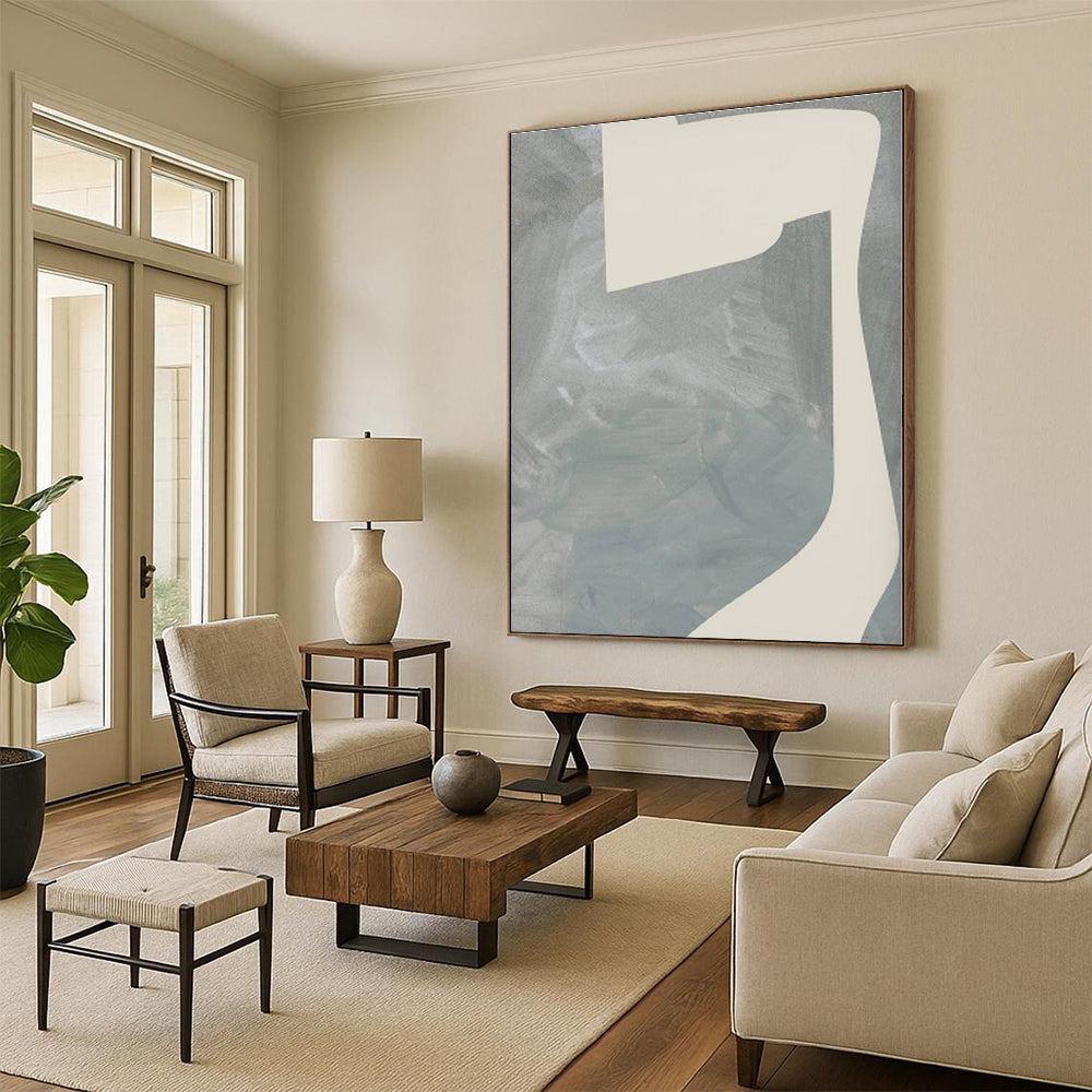 Enormous Hand-Painted Abstract Art for Home Gym Equipment Wall