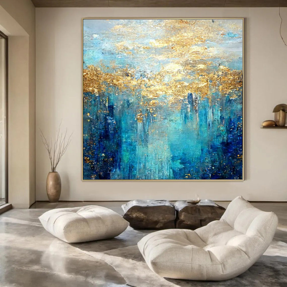 Gigantic Hand-Painted Modern Abstract Art for Villa Oceanfront Lounges