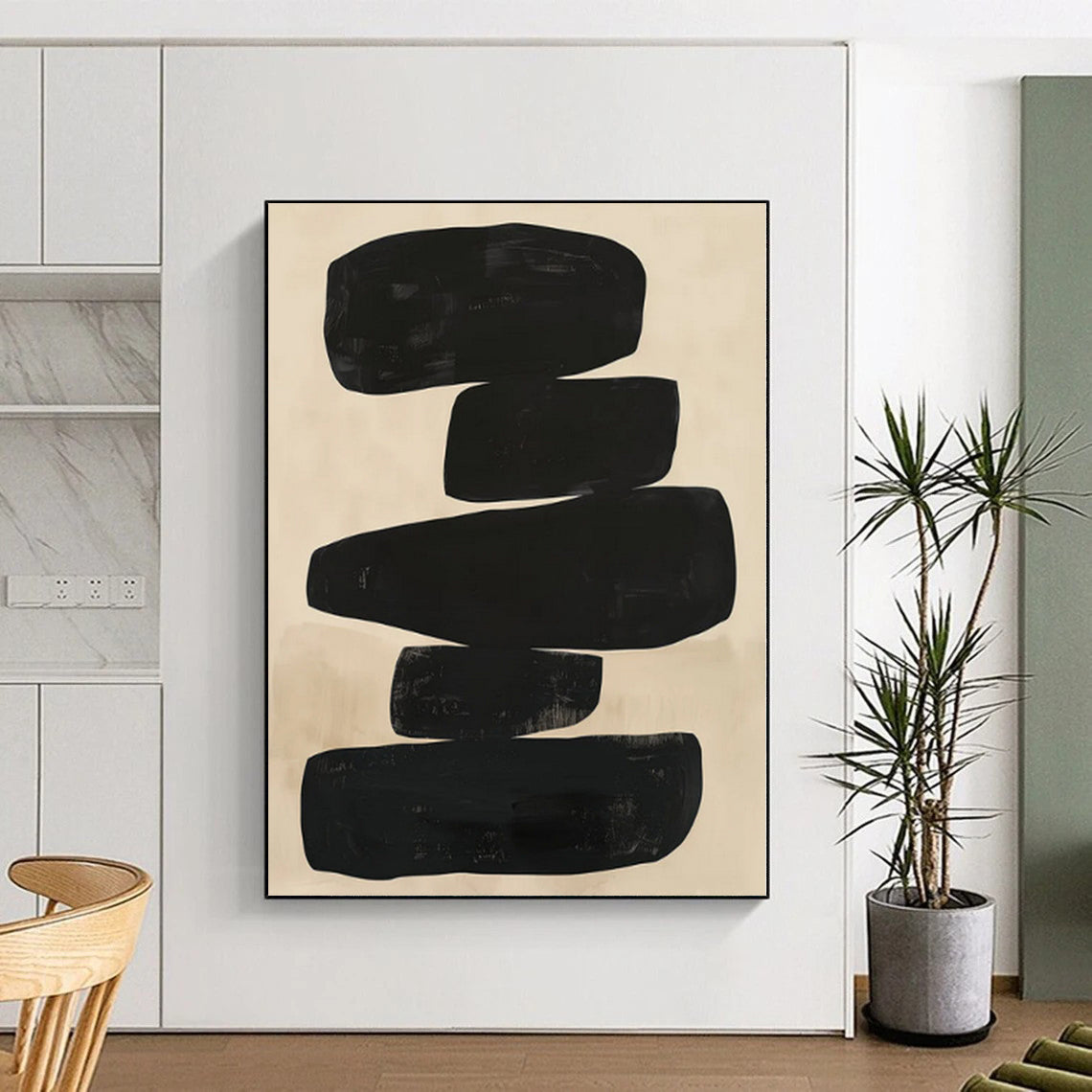 Oversized Custom Abstract Painting for Home Office Zoom Call Backdrops