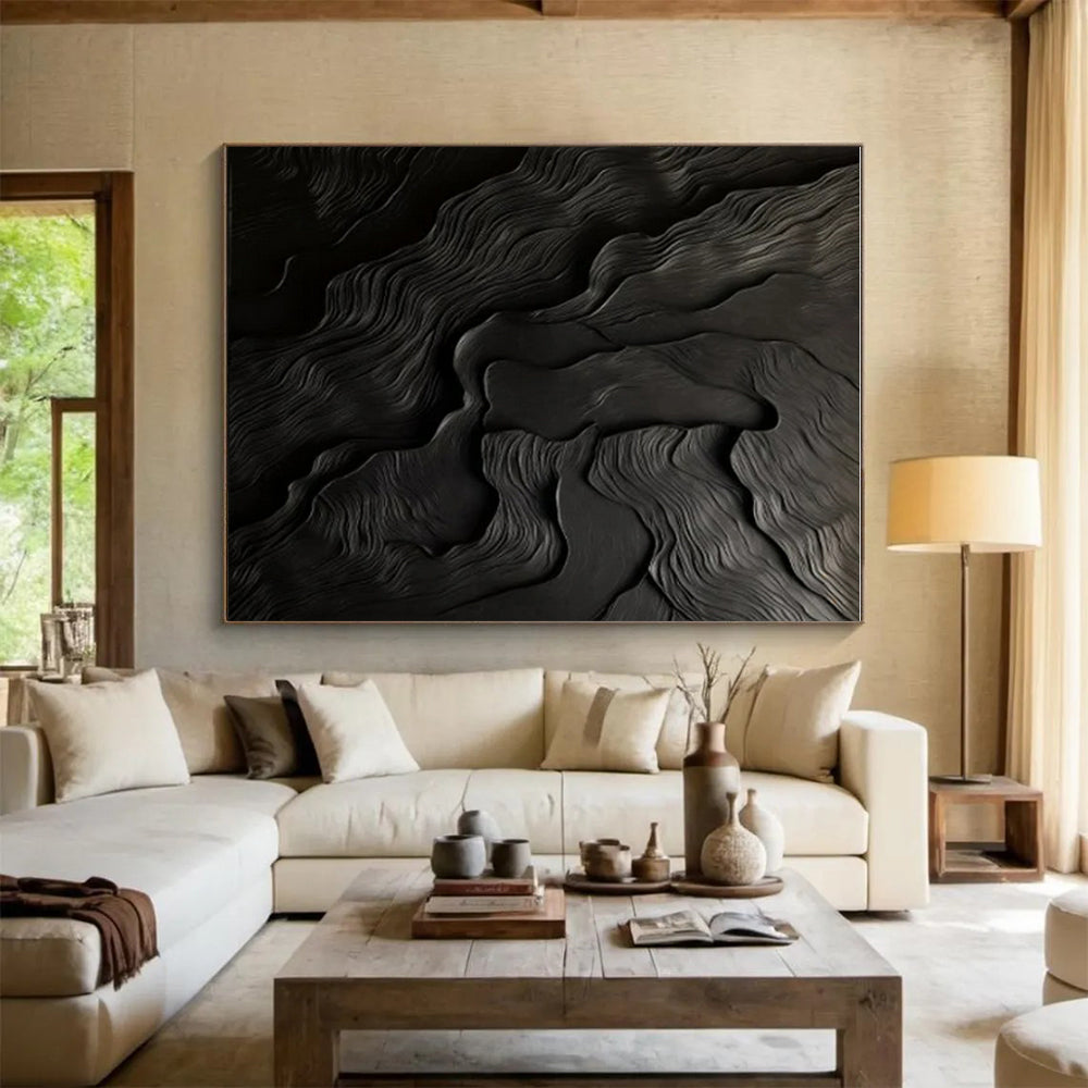 Monumental Contemporary Abstract Canvas for Home Music Studio Creative Backdrop
