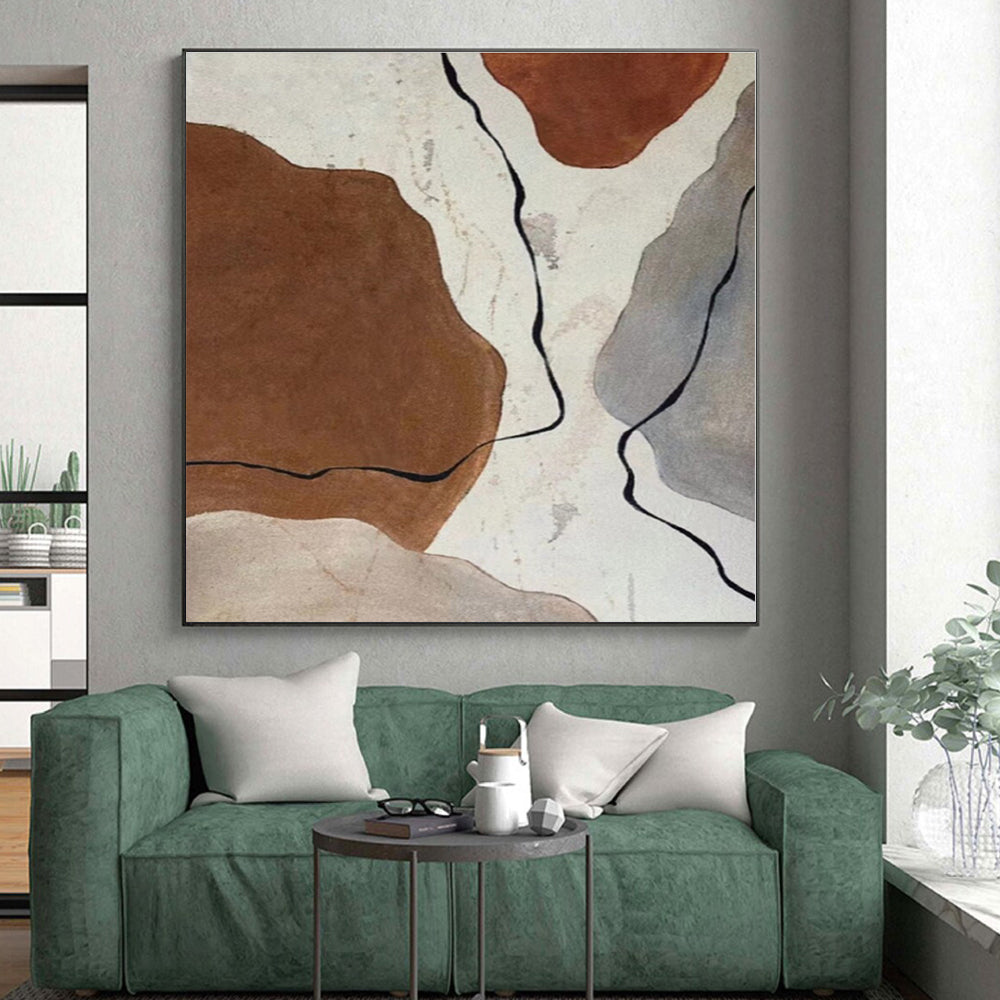 Super-Sized Custom Abstract Painting for Home Bar Backlit Wall
