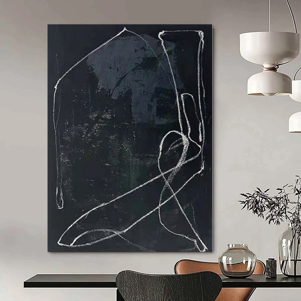 Immense Abstract Canvas for Home Bar Lounges - Made to Order Resin on Linen