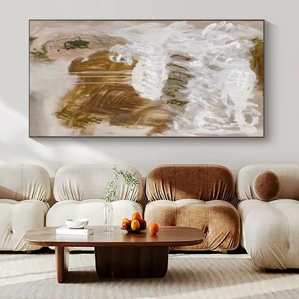 Large Hand-Painted Contemporary Abstract Wall Art for Family Home Pet Corners