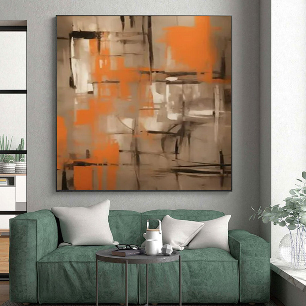 Gigantic Modern Abstract Painting for Dining Room Elegant Ambiance Enhancement