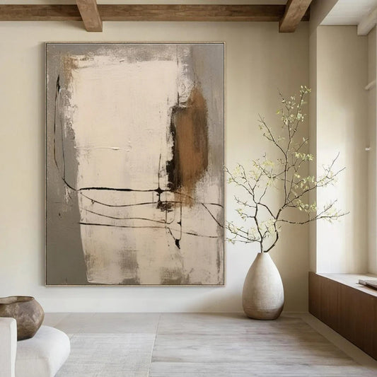 Custom Hand-Painted Abstract Wall Decor for Office Pantry Areas