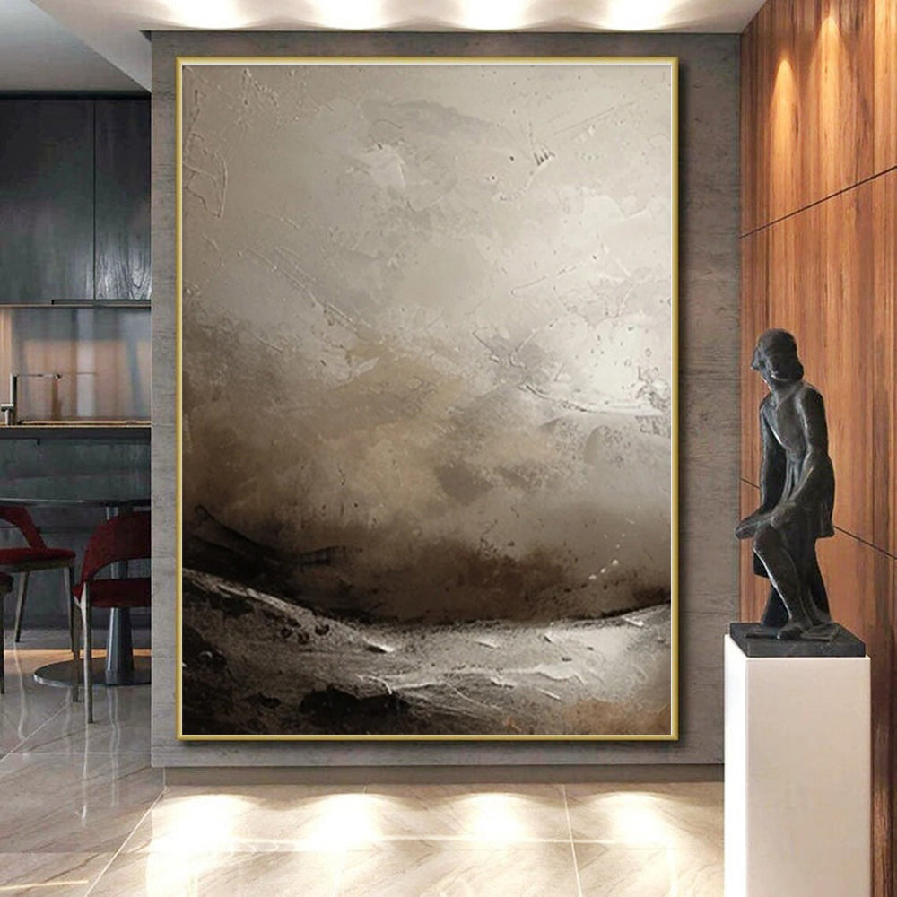 Vast Minimalist Hand-Painted Abstract Art for Sunroom Serenity Wall