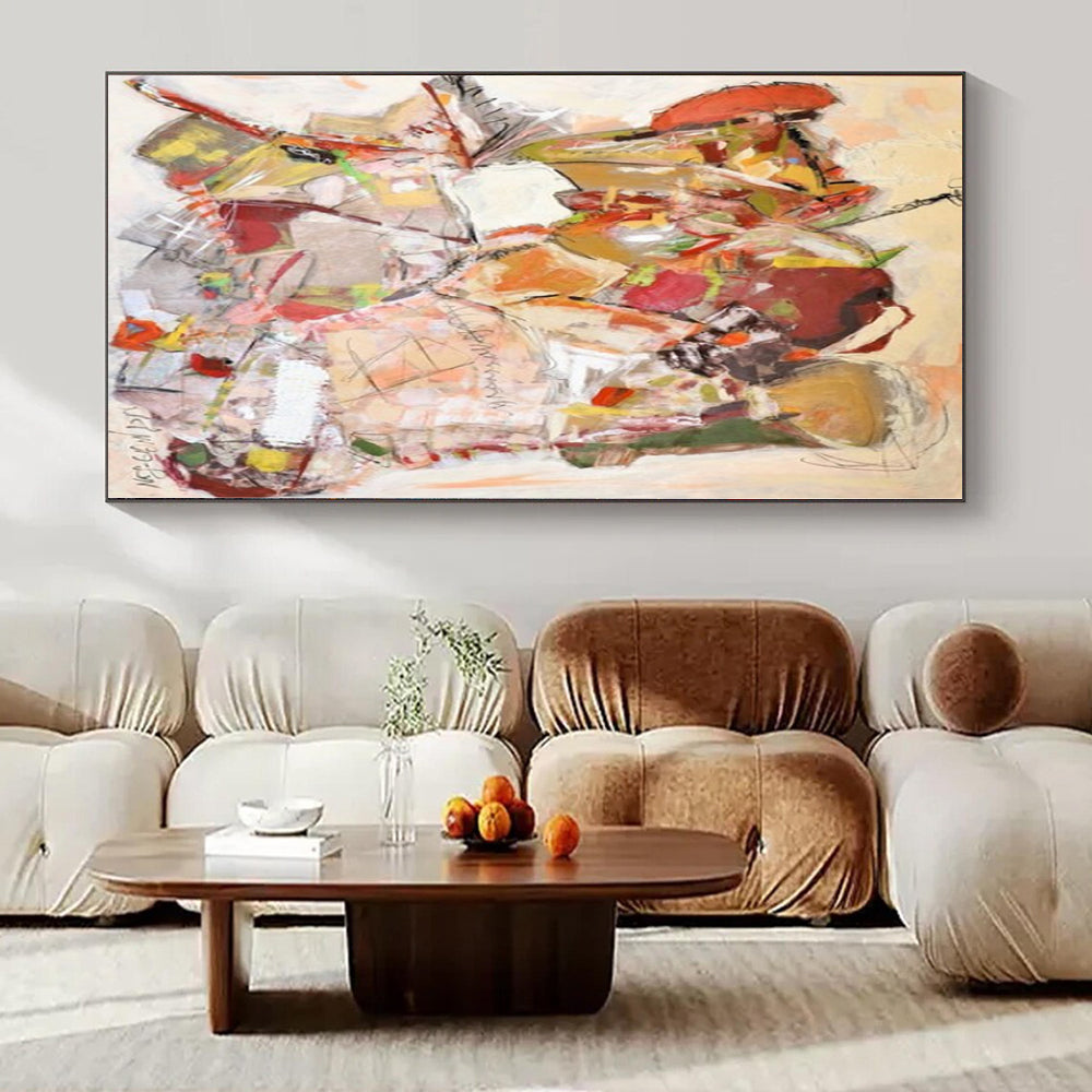 Super-Sized Hand-Painted Modern Abstract Wall Decor for Dining Room Behind Dining Sets