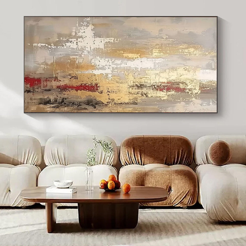 Large-Scale Hand-Painted Contemporary Abstract Mural for Hotel Wellness Centers