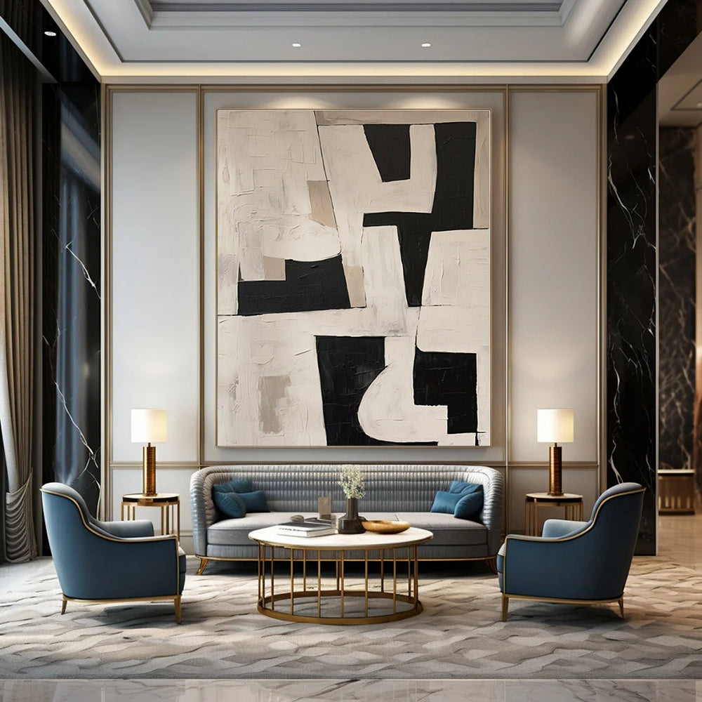 Custom Hand-Painted Abstract Painting for Bedroom and Entryway