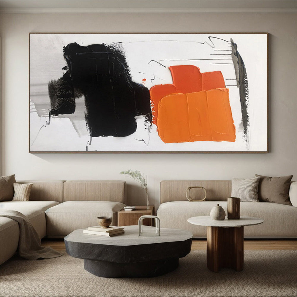 Custom Giant Hand-Painted Abstract Art for Sunroom Garden View Wall