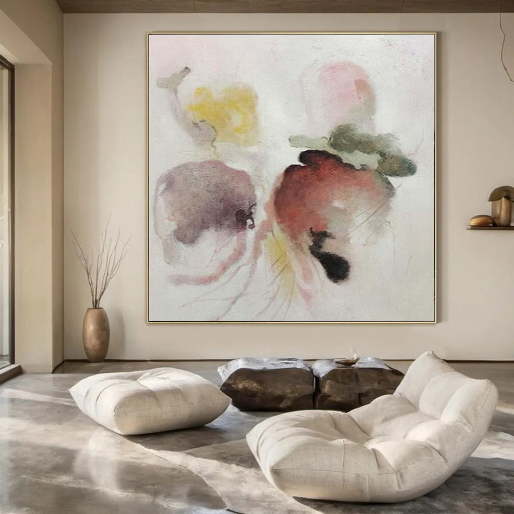 Hand-Painted Large Modern Abstract Wall Art for Family Home Entertainment Rooms