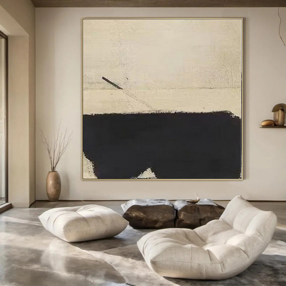 Oversized Hand-Painted Contemporary Abstract Art for Dining Room Behind Buffets