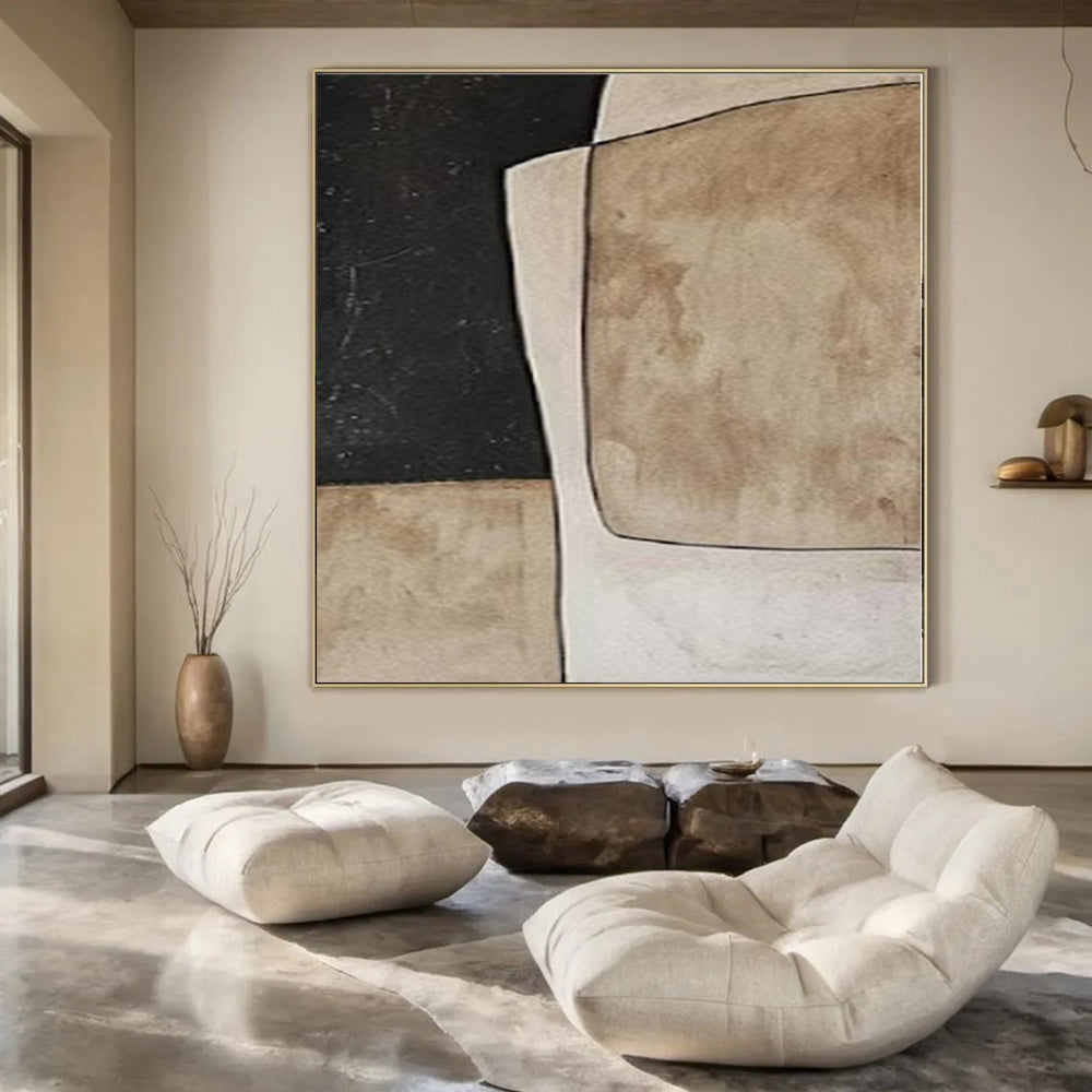 Extra-Huge Hand-Painted Modern Abstract Canvas for Family Home Pet Lounges