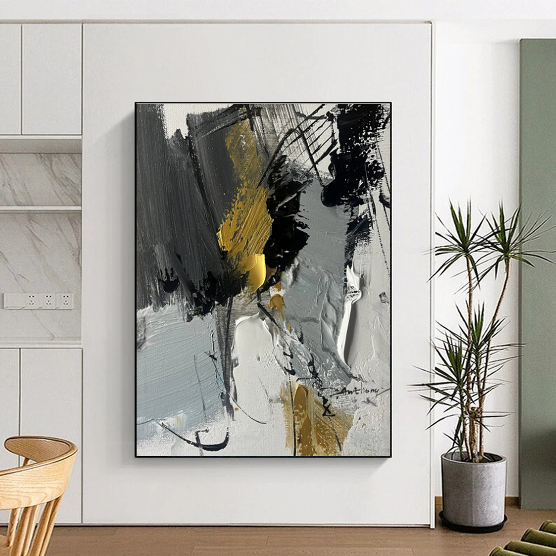 Made-to-Order Large Hand-Painted Abstract Painting for Hallway Passage Wall