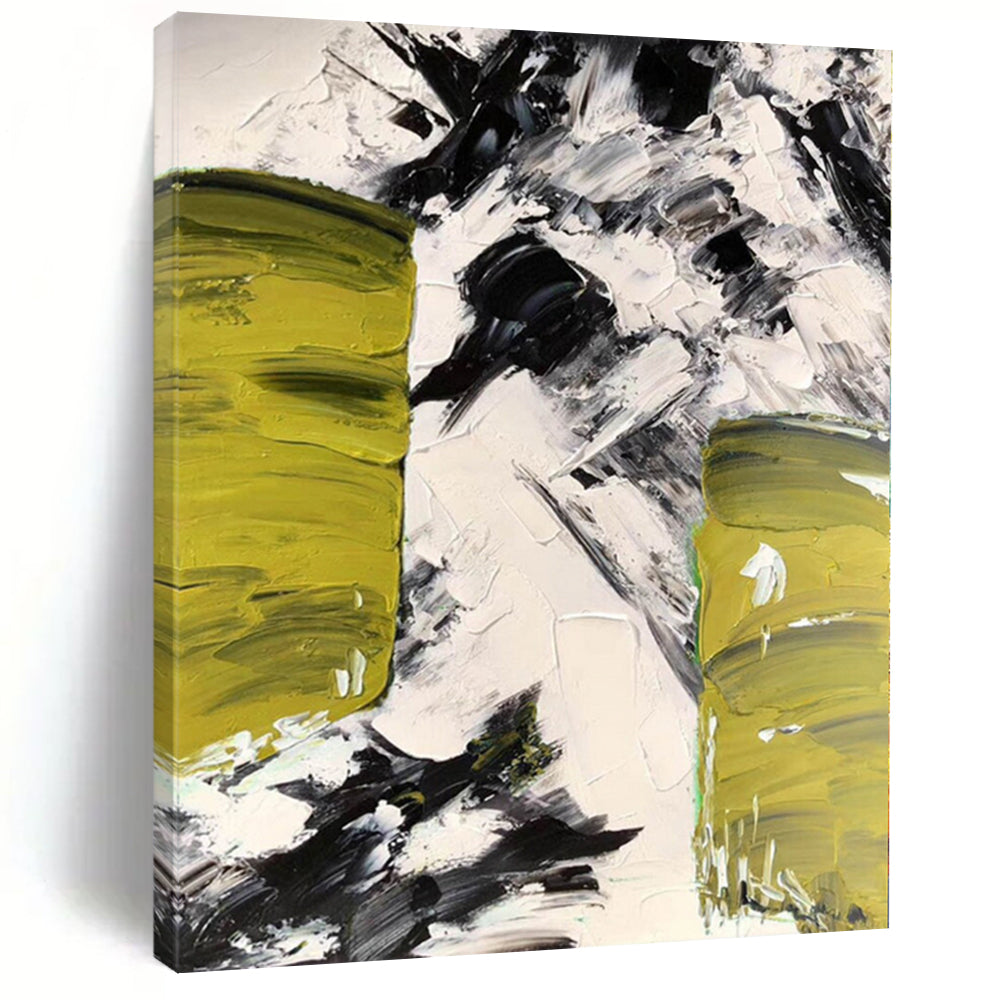 Immense Hand-Painted Abstract Canvas for Dining Room Window Seat Alcoves