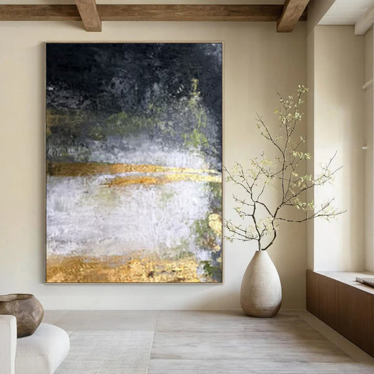 Giant Hand-Painted Contemporary Abstract Art for Trendy Bar Rooftop Terraces